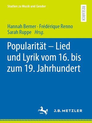 cover image of Popularität – Lied und Lyrik vom 16. bis zum 19. Jahrhundert